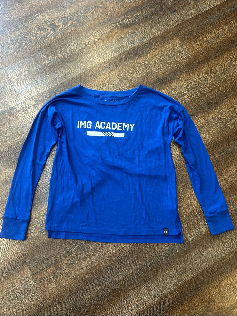 Under Armour Women's Long Sleeve Tee in Royal Blue with IMG Academy Logo